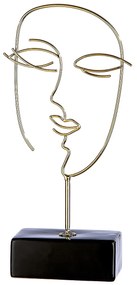 Διακοσμητικό ArteLibre Πρόσωπο Σε Βάση Χρυσό/Μαύρο Μέταλλο 6.5x10x27cm