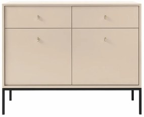 Σιφονιέρα Lima J104, Μαύρο, Beige, Με συρτάρια και ντουλάπια, Αριθμός συρταριών: 2, 83x104x39cm, 34 kg | Epipla1.gr