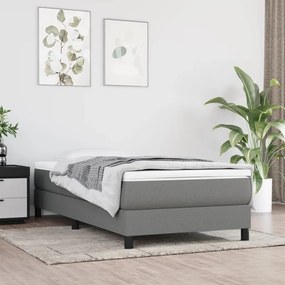 vidaXL Πλαίσιο Κρεβατιού Boxspring Σκούρο Γκρι 90x190 εκ. Υφασμάτινο