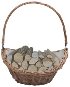 vidaXL 286987  Firewood Basket with Handle 57x46,5x52 cm Brown Willow