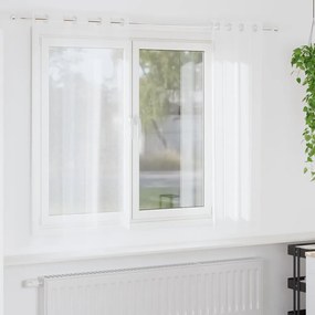 vidaXL Κουρτίνα βυσσινί 2 pcs Λευκό 175 x 140 εκ. Πολυεστέρας