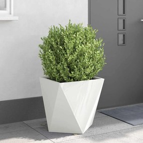vidaXL Γλάστρα Λευκό 50 x 50 x 50 cm Ατσάλι