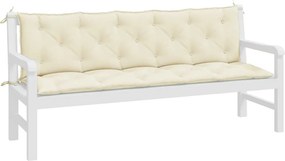 vidaXL Μαξιλάρια Πάγκου Κήπου 2 τεμ. Κρεμ Λευκό Ύφασμα Oxford