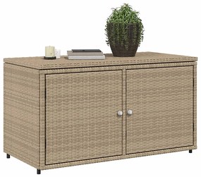 vidaXL Ντουλάπι Αποθήκευσης Κήπου Beige 110x55x60,5εκ. Συνθετικό Ρατάν