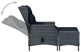 vidaXL Σετ Τραπεζαρίας Κήπου 7 Τεμαχίων Σκούρο Γκρι