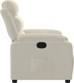 vidaXL Πολυθρόνα Ανακλινόμενη Κρεμ Βελούδινη