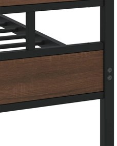 vidaXL Σκελετός Κρεβ. Χωρίς Στρώμα Καφέ Δρυς 150x200 εκ. Μεταλλικό