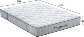 ΣΤΡΩΜΑ ΔΙΠΛΟ HYPNOTTICA HM748.06 POCKET SPRINGS--ΛΕΥΚΟ 160x200x25Υεκ.