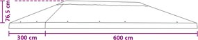 vidaXL Κάλυψη Σκηνής Γκαζebo 6 x 3 m Καφέ Πολυεστέρας 190