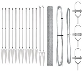 vidaXL Set Φραχτών  Σετ 2 Γαλβανισμένος χάλυβας 25 x 1.5 μ Ανθεκτικό