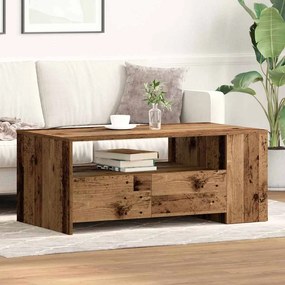 vidaXL Τραπεζάκι σαλονιού with Drawer Παλαιό ξύλο 102 x 55 x 43.5 εκ.