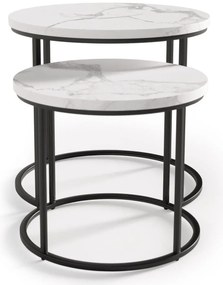 Σετ βοηθητικά τραπεζάκια σαλονιού Ergo-Leuko Marmaro
