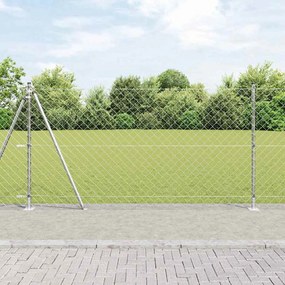 vidaXL Σετ Στύλων Φράχτη Ασημί 10 x 1.2 μ Επικαλυμμένος Χάλυβας