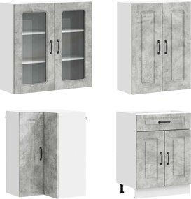 vidaXL Μονάδα κουζίνας KALMAR 8 pcs Γκρι Σκυροδέματος