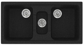 Sanitec Classic 325 Granite Black Ένθετος Νεροχύτης
