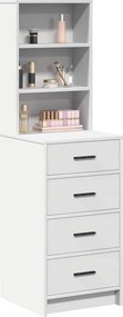 vidaXL Highboard με συρτάρι Λευκό 40 x 41 x 135 εκ. Επεξεργασμένο ξύλο