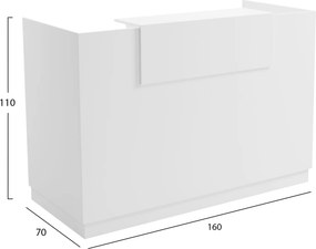 ΓΡΑΦΕΙΟ ΥΠΟΔΟΧΗΣ (RECEPTION) BARRY HM2153.02 ΜΕΛΑΜΙΝΗ ΣΕ ΛΕΥΚΟ 160x70x110Υεκ.
