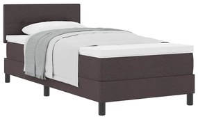 vidaXL Κρεβάτι box spring με στρώμα Σκούρο Καφέ 100 x 200 cm ύφασμα