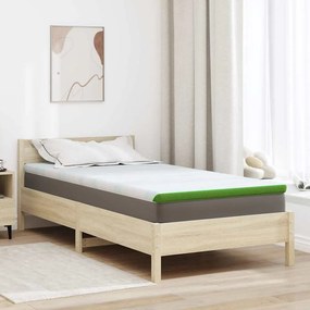 vidaXL Στρώμα επικάλυψης Λευκό και Πράσινο 90 x 200 cm Υφασμα Jacquard