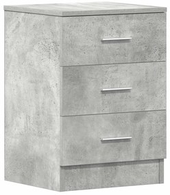 vidaXL Κομοδίνα 2 τεμ. Γκρι Σκυροδέματος 38x35x56 εκ. από Επεξ. Ξύλο
