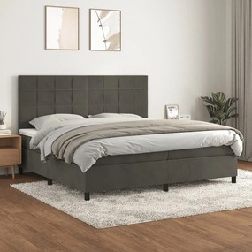 ΚΡΕΒΑΤΙ BOXSPRING ΜΕ ΣΤΡΩΜΑ ΣΚΟΥΡΟ ΓΚΡΙ 200X200 ΕΚ. ΒΕΛΟΥΔΙΝΟ 3143044