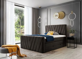 Επενδυμένο κρεβάτι Alba-Kafe Skouro-140 x 200