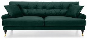 Καναπές Seattle E134, Αριθμός θέσεων: 3, Πράσινο, 222x100x87cm, Ταπισερί, Πόδια: Ξύλο, Ρόδες | Epipla1.gr
