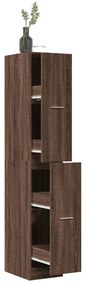 Συρταριέρα Γενικής Χρήσης Καφέ Δρυς 30x41x174,5 εκ. Επεξ. Ξύλο