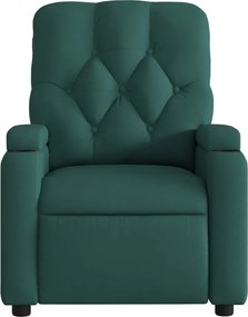 vidaXL Πολυθρόνα Ανακλινόμενη Σκούρο Πράσινο Υφασμάτινη