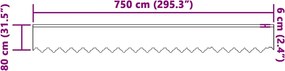 vidaXL Κουρτίνα Δαντέλας με κουρτίνες Λευκό 80 x 750 εκ Πολυεστέρας