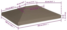 ΚΑΛΥΜΜΑ ΓΙΑ ΚΙΟΣΚΙ ΧΡΩΜΑ TAUPE 3 X 4 Μ. 310 ΓΡ./Μ² 46623