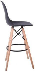 Σκαμπώ ART Wood  BAR ABS Μαύρο (με πλάτη) 46x54x74/111cm (Σετ 2 ΤΕΜ)