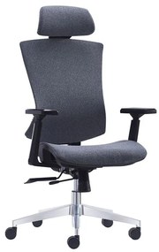 BF9600 Πολυθρόνα Γραφείου Διευθυντή, Βάση Αλουμινίου, Ύφασμα Γκρι