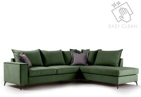 Γωνιακός καναπές αριστερή γωνία Romantic ύφασμα κυπαρισσί-ανθρακί 290x235x95εκ Υλικό: FABRIC 168-000033