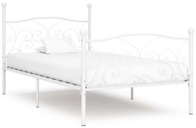 Πλαίσιο Κρεβατιού με Τελάρο Λευκό 90 x 200 εκ. Μεταλλικό - Λευκό