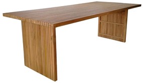Τραπέζι Zibra pakoworld teak ξύλο σε φυσική απόχρωση 220x100x75εκ