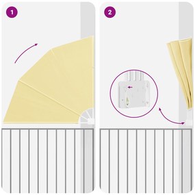 vidaXL Αδιάφανο σκίαστρο μπαλκονιού Άμμος 160 x 160 cm ύφασμα