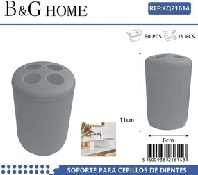 Θήκες οδοντόβουρτσας πλαστικές σε σετ 5Χ - Grey - 21614