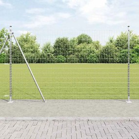 vidaXL Φράχτης με Στήλες. Ασημί 1.4 x 10 m Ατσάλι