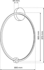 LED Φωτιστικό Τοίχου Saturno IP44 46W 80cm Χρυσό