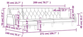 ΚΑΝΑΠΕΣ ΚΡΕΒΑΤΙ ΓΩΝΙΑΚΟΣ ΚΙΤΡΙΝΟΣ 271 X 140 X 70 ΕΚ. ΒΕΛΟΥΔΙΝΟΣ 3157280