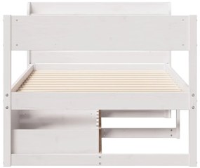 vidaXL Σκελετός Κρεβ. Χωρίς Στρώμα Λευκό 90x190 εκ Μασίφ Πεύκο