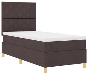 vidaXL Κρεβάτι Με Ελατήριο και Στρώμα Καφέ 100x200 εκ. Ύφασμα