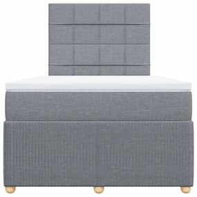 vidaXL Κρεβάτι Boxspring με Στρώμα Ανοιχτό Γκρι 120x200 εκ. Υφασμάτινο