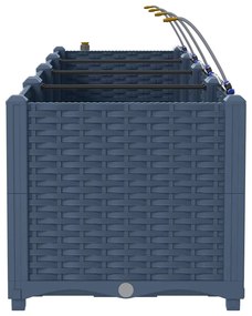vidaXL Ζαρντινιέρες κήπου Γκρι 160 x 40 x 37.5 cm Ατσάλι
