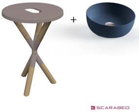 Scarabeo Cross 2501F0-9852 Sand (Μπεζ Ματ) Πάγκος Με Νιπτήρα Glam Ocean Ø39εκ.
