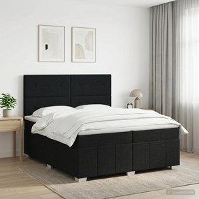 vidaXL Κρεβάτι box spring με στρώμα Μαύρο 200 x 200 cm Ύφασμα