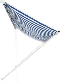 vidaXL Τέντα Συρόμενη Μπλε / Λευκό 350 x 150 εκ.