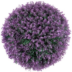 Τεχνητό Φυτό Θάμνος Πυξάρι 78522 Φ46cm Green-Purple GloboStar Πλαστικό