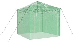 vidaXL Θερμοκήπιο με στέγη Πράσινο 290 x 290 x 315 εκ Ατσάλι